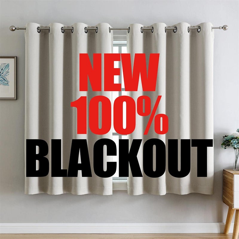 G2000 100 Blackout Curtains for Bedroom Living Room 63 Inch Length Beige Room Darkening Window Grommet Thermal Lined Insulated Light Blocking Noise Reducing 2 Panels Set