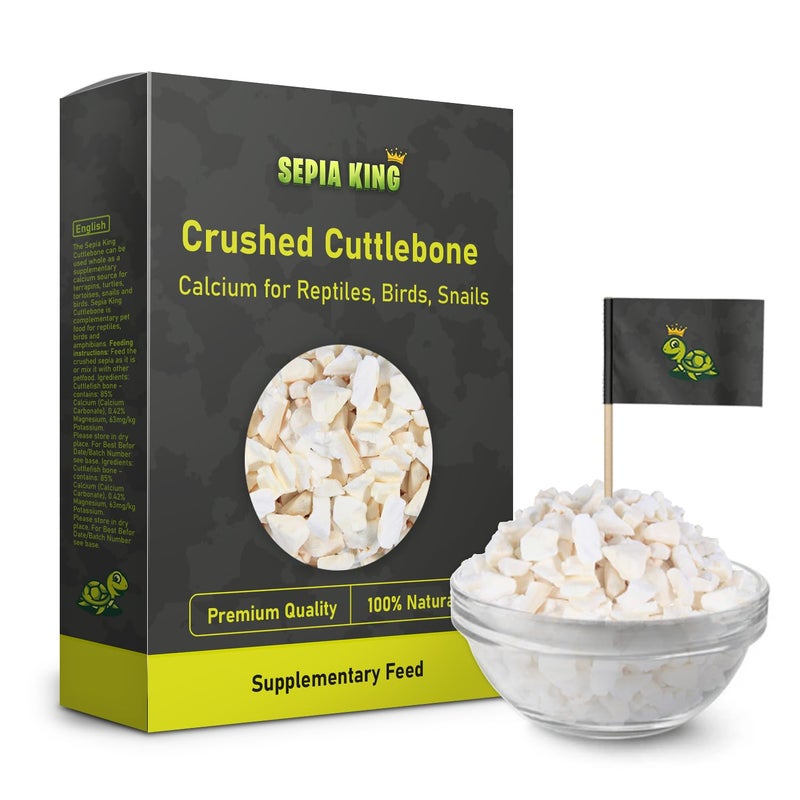 Sepia King سيبيا كينغ - مسحوق - مكمل كالسيوم طبيعي 100% - عظم cuttlebone ممتاز للطيور، السلاحف، الحلزونات، الزواحف - 3.5 أونصة - Image 1