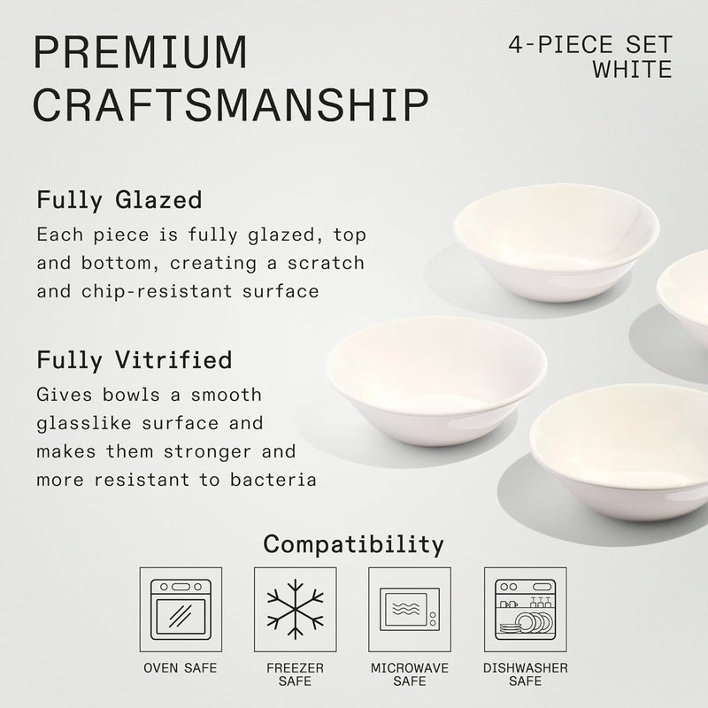 Madein Made In Cookware  Set of 4  Side Bowls  White  Porcelain England - Image 3