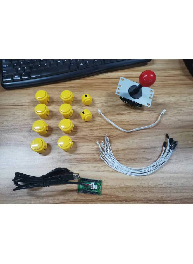 DIY Arcade Rocker Kit USB Computer Handle Game Control Board Three And Rocker on Panel Bottom Box Accessories-Product Color:One Sucker - Image 2