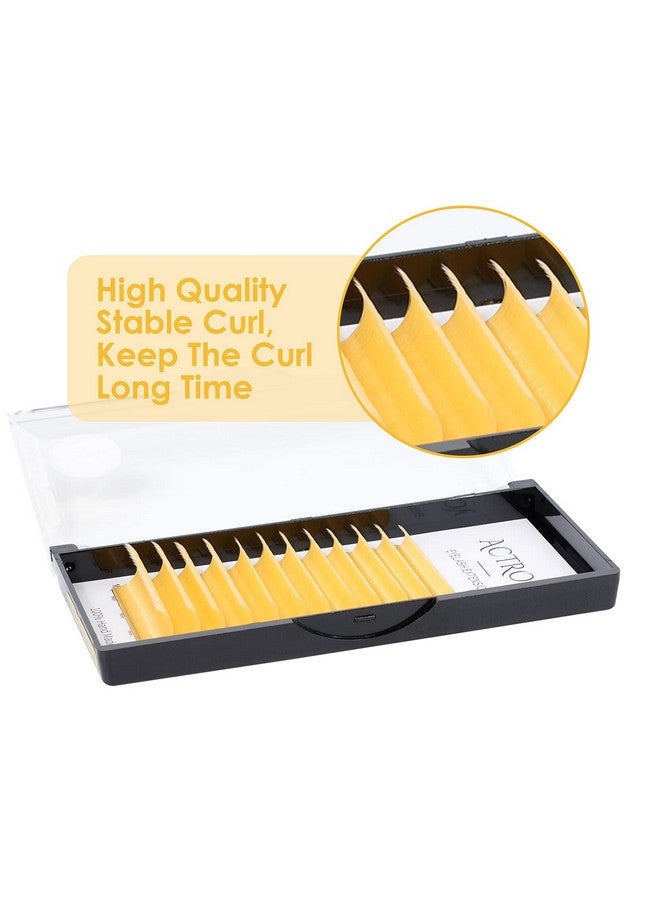 اكترول رموش صناعية ملونة سهلة التركيب، 9-16 مم، رموش صناعية صفراء فاتحة، تجعيدات على شكل حرف C، سهلة التركيب، 0.1 مم، رموش صناعية جاهزة، مستلزمات رموش كثيفة - Image 2