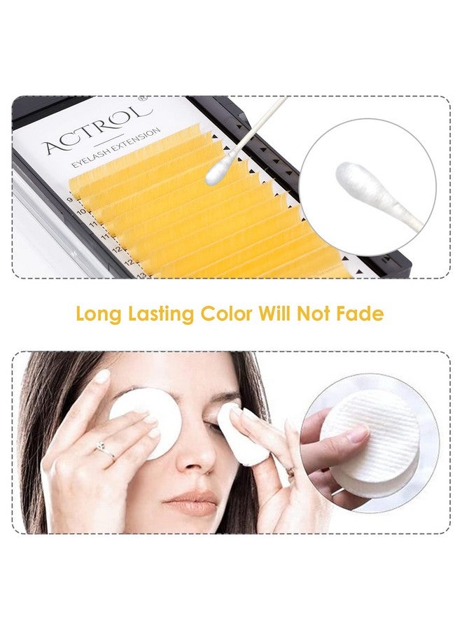 اكترول رموش صناعية ملونة سهلة التركيب، 9-16 مم، رموش صناعية صفراء فاتحة، تجعيدات على شكل حرف C، سهلة التركيب، 0.1 مم، رموش صناعية جاهزة، مستلزمات رموش كثيفة - Image 3