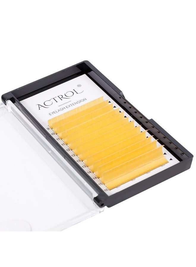 اكترول رموش صناعية ملونة سهلة التركيب، 9-16 مم، رموش صناعية صفراء فاتحة، تجعيدات على شكل حرف C، سهلة التركيب، 0.1 مم، رموش صناعية جاهزة، مستلزمات رموش كثيفة - Image 1