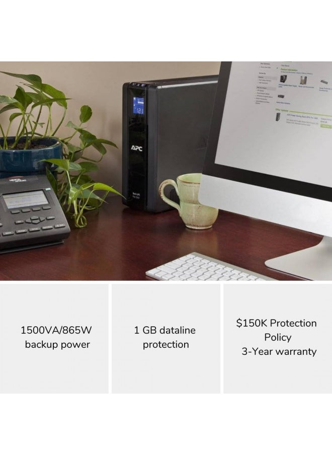 APC APC UPS 1500VA Battery Backup Surge Protector, BR1500G Backup Battery Power Supply with AVR  - Image 3