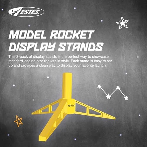 Estes 2291 Pack of 3 Model Rocket Display Stands FlyingRocketModel Standard Holders Rocket Model Kit Accessories for Ages 10 - Image 5