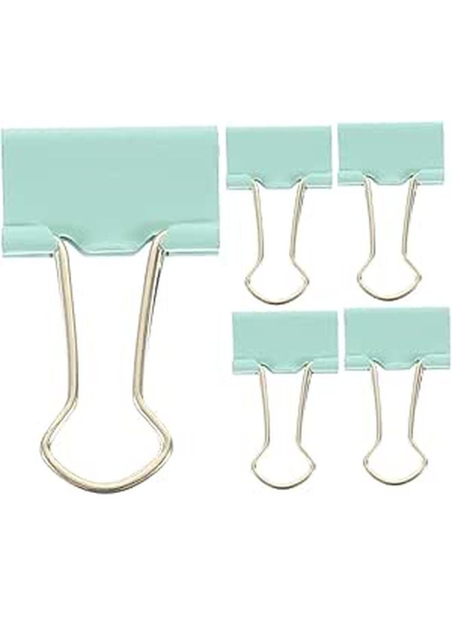 25mm Green Metal Long Tail Binder Clips 5pcs For Document Fixing And Paper Organizing - Image 1