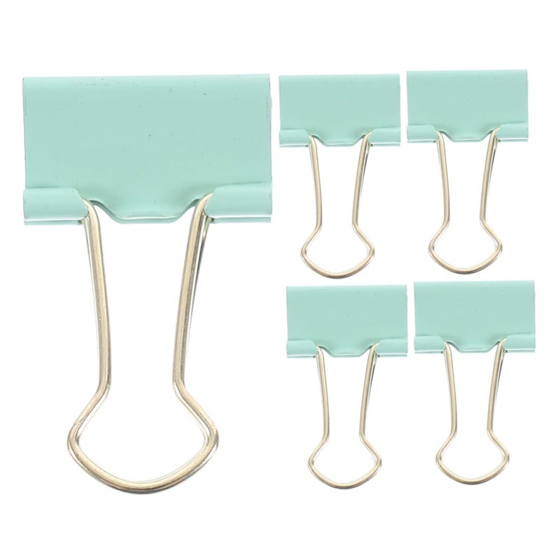 25mm Green Metal Long Tail Binder Clips 5pcs For Document Fixing And Paper Organizing - Image 2