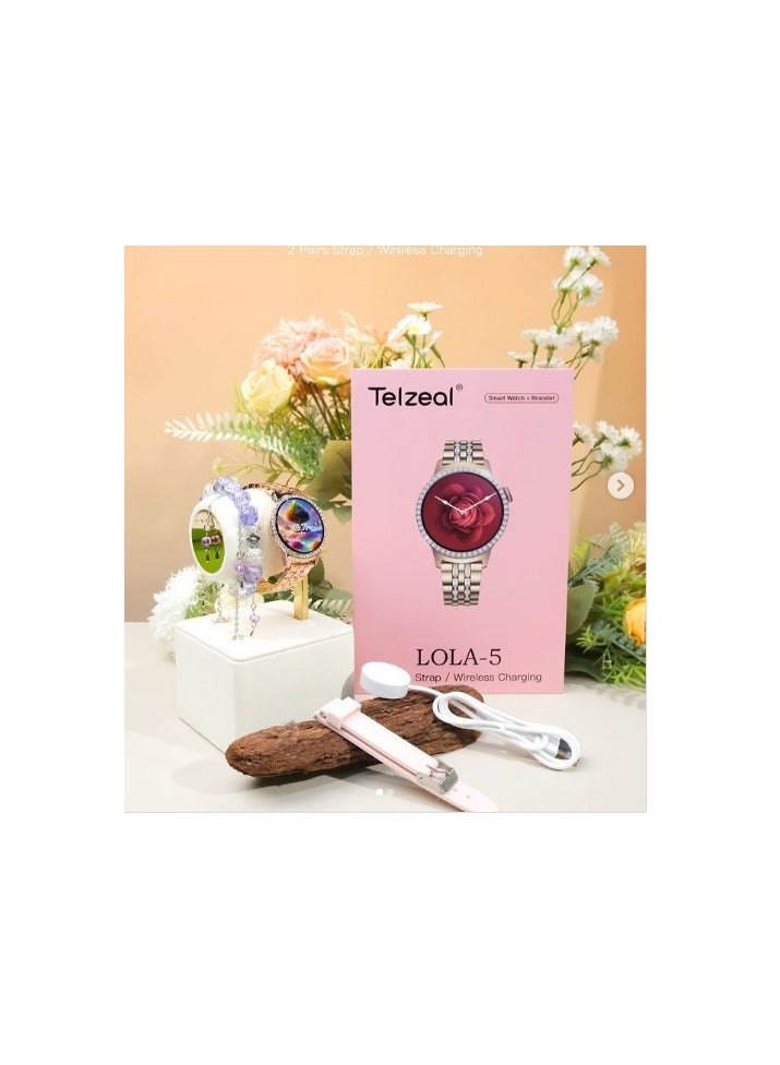 Telzeal LOLA-5 women's smart watch with a beautiful design that combines elegance and advanced technology, providing users with aesthetic appeal. - Image 1