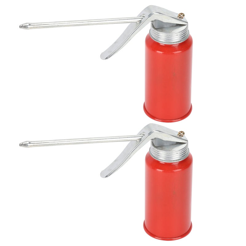 Cold Rolled Steel Oil Can 200ml Curved Handle - Smooth Spring Efficient Oiler for Bicycles Motorcycles Machinery Lubrication - Image 1