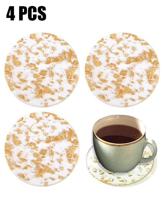 اتش واي مجموعة من 4 وقايات مشروبات أكريليك ، زخارف منضدية قابلة لإعادة الاستخدام للمنزل ، مطبخ ، غرفة طعام ، غرفة معيشة ، فناء ، طاولة قهوة (شفافة) - Image 1