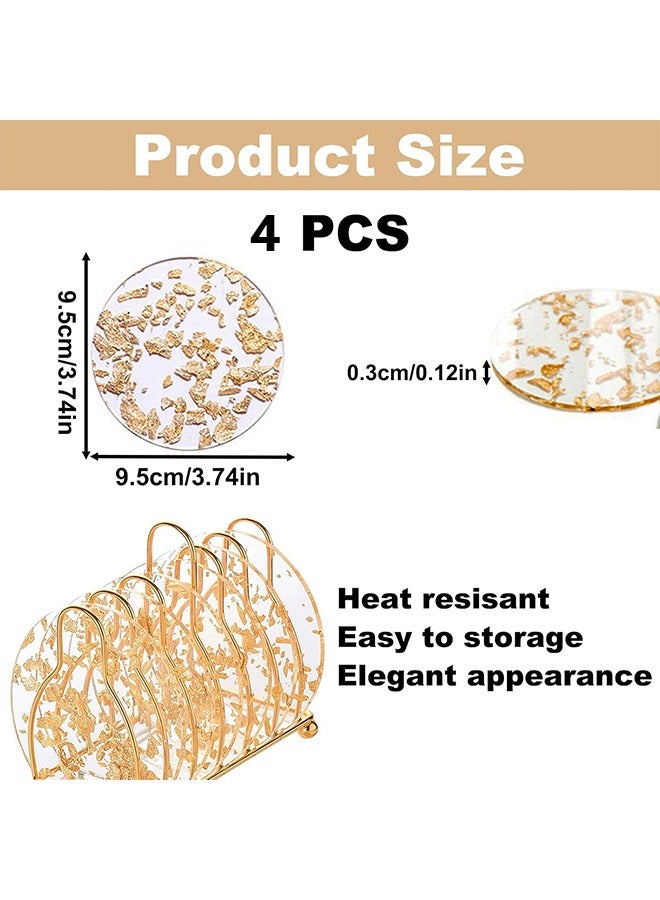 اتش واي مجموعة من 4 وقايات مشروبات أكريليك ، زخارف منضدية قابلة لإعادة الاستخدام للمنزل ، مطبخ ، غرفة طعام ، غرفة معيشة ، فناء ، طاولة قهوة (شفافة) - Image 2