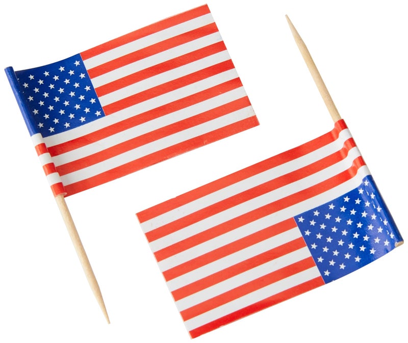 Unique Vibrant Multicolor US Flag Picks - 3" x 2" (30 Count) - Premium Material & Eye-catching Party Picks, Great For Patriotic Celebrations & Events - Image 3