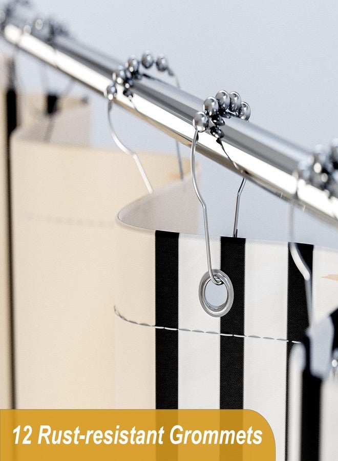 AmazerBath Fall Shower Curtain, Orange Abstract Cloth Shower Curtain Sets with 12 Shower Curtain Hooks, Luxury Hotel Quality Washable Farmhouse Polyester Fabric Bathroom Shower Curtains, 72x72 Inches - Image 5