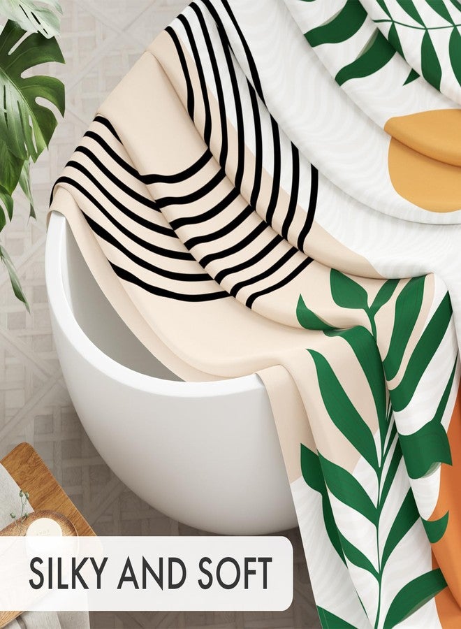 AmazerBath Fall Shower Curtain, Orange Abstract Cloth Shower Curtain Sets with 12 Shower Curtain Hooks, Luxury Hotel Quality Washable Farmhouse Polyester Fabric Bathroom Shower Curtains, 72x72 Inches - Image 3