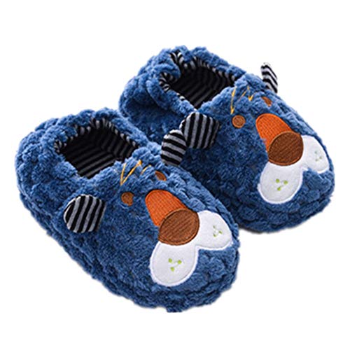 Csfry Baby Boys Plush Lion Slipper Navy US 11-12 - Image 1
