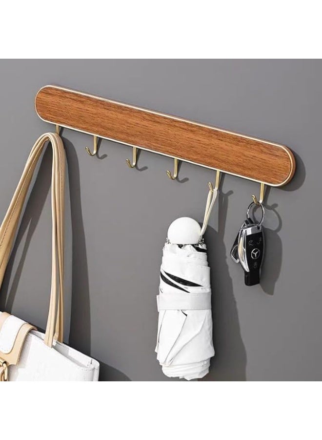 علاقة ملابس لاصقة مزدوجة الجوانب تُثبّت على الحائط، مزودة بـ 6 خطافات لتعليق الملابس، المقاس: 39.7 سم، اللون: أبيض - Image 1