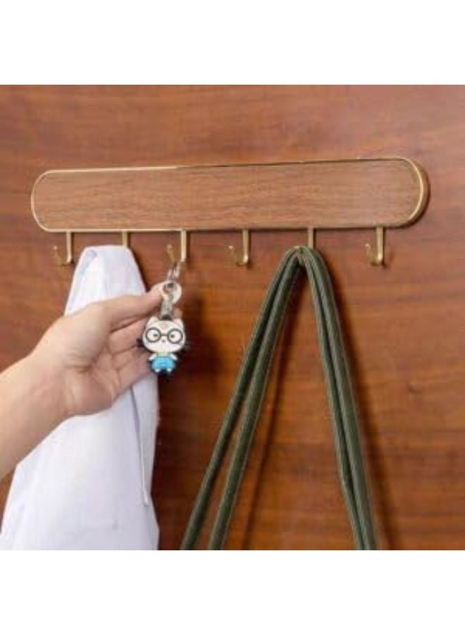 علاقة ملابس لاصقة مزدوجة الجوانب تُثبّت على الحائط، مزودة بـ 6 خطافات لتعليق الملابس، المقاس: 39.7 سم، اللون: أبيض - Image 3