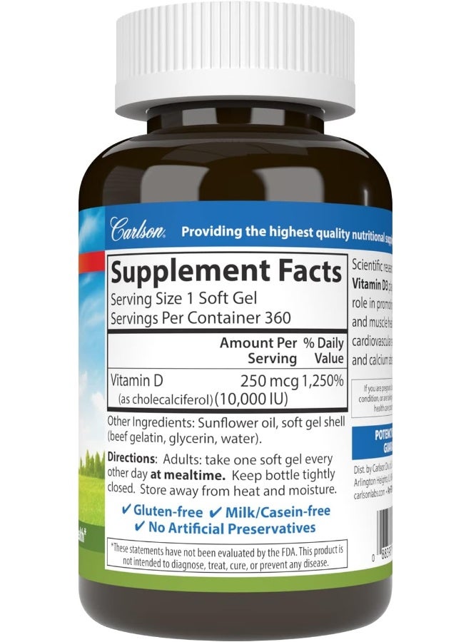 Carlson كبسولات فيتامين د3 الطرية للبالغين - 360 حبة - Image 2