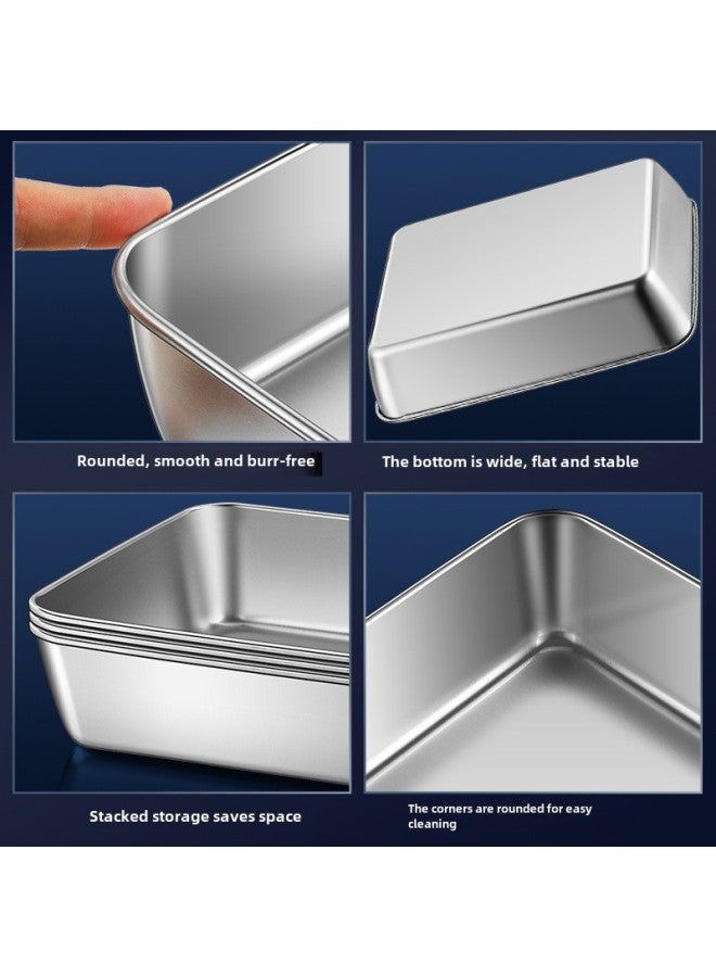 Stainless Steel Small Square Box Square Crisper Refrigerator Storage Box With Lid Sealed Leak-proof Sample Box Bento Box-Specifications:(316L Logo) Large (micro-pressure Sealing Cover) Length 22.5 * Width 15 * Height 6.5cm - Image 5