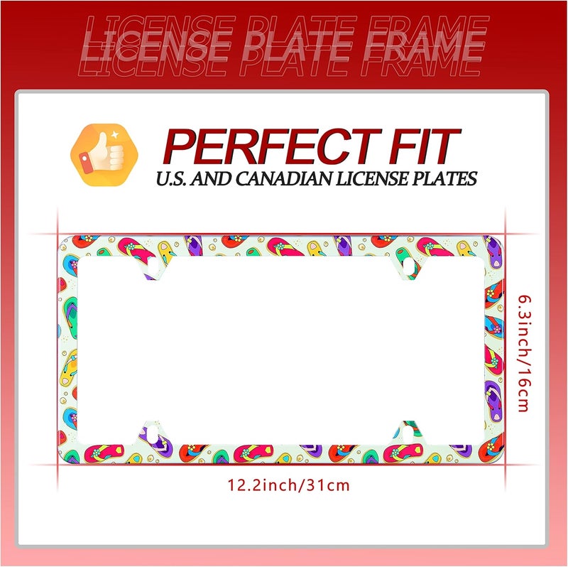 UNINDREM Beach Flip Flops License Plate Frame - Colorful Slippers Holder - Image 3