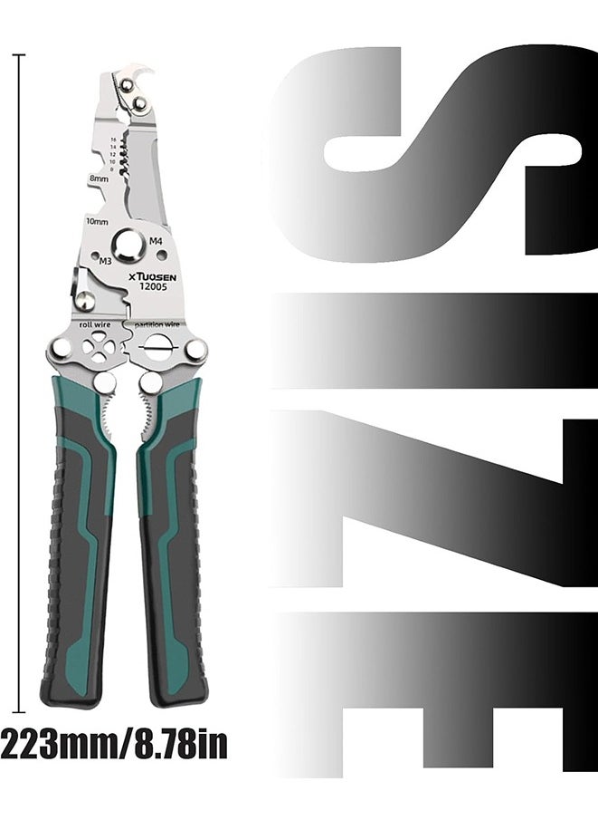 Generic - 18 in 1 Foldable Wire Stripper,0.08mm-1.6mm Wire Stripper Crimper Pliers for Cutting Stripping Shearing - Image 1