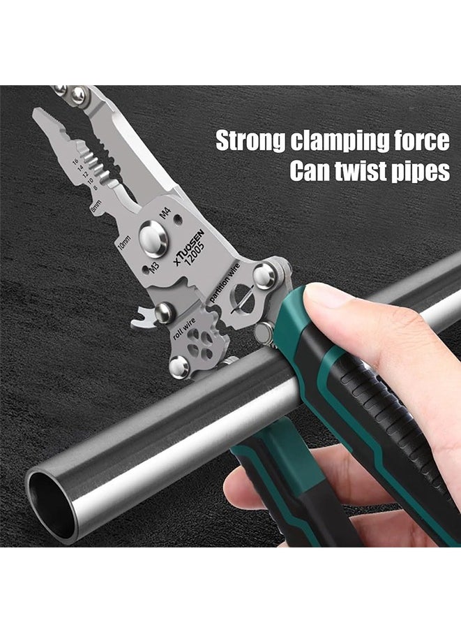 Generic - 18 in 1 Foldable Wire Stripper,0.08mm-1.6mm Wire Stripper Crimper Pliers for Cutting Stripping Shearing - Image 1