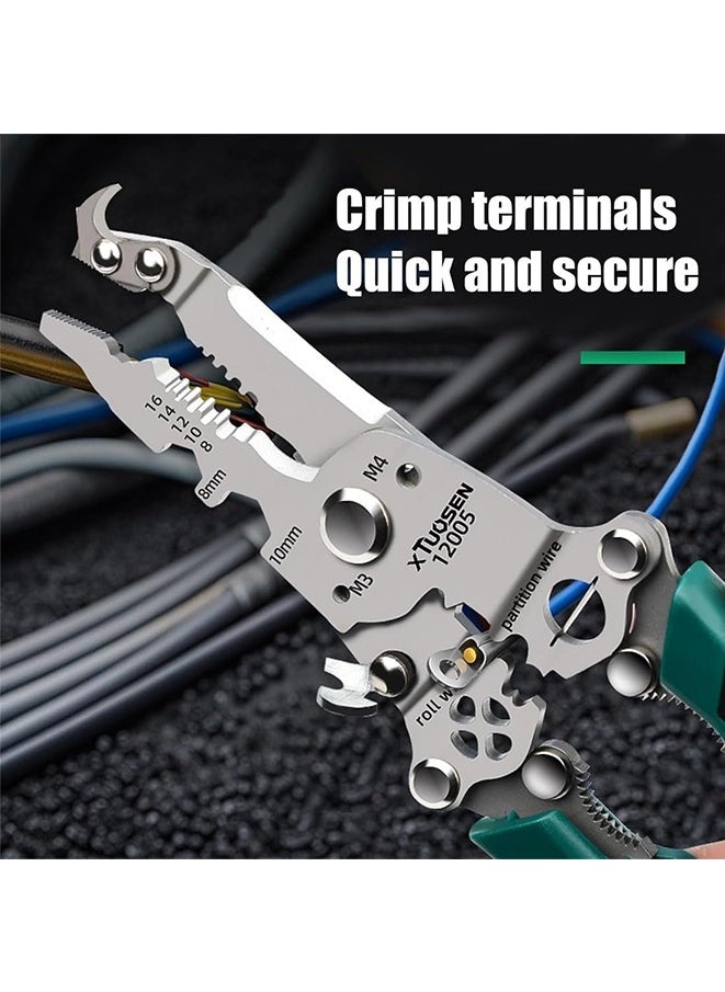 Generic - 18 in 1 Foldable Wire Stripper,0.08mm-1.6mm Wire Stripper Crimper Pliers for Cutting Stripping Shearing - Image 1