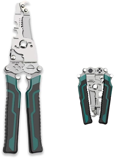 18 in 1 Foldable Wire Stripper,0.08mm-1.6mm Wire Stripper Crimper Pliers for Cutting Stripping Shearing