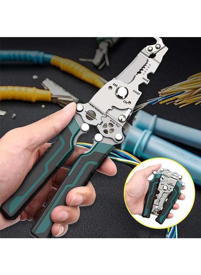 Generic - 18 in 1 Foldable Wire Stripper,0.08mm-1.6mm Wire Stripper Crimper Pliers for Cutting Stripping Shearing - Image 1