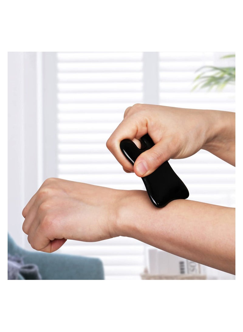 سيوسي Massage Facial Tool Natural Jade Stone Board Scraping Set for SPA Acupuncture Physical Therapy Muscle Knot Caring Point Treatment 4PCS - Image 3