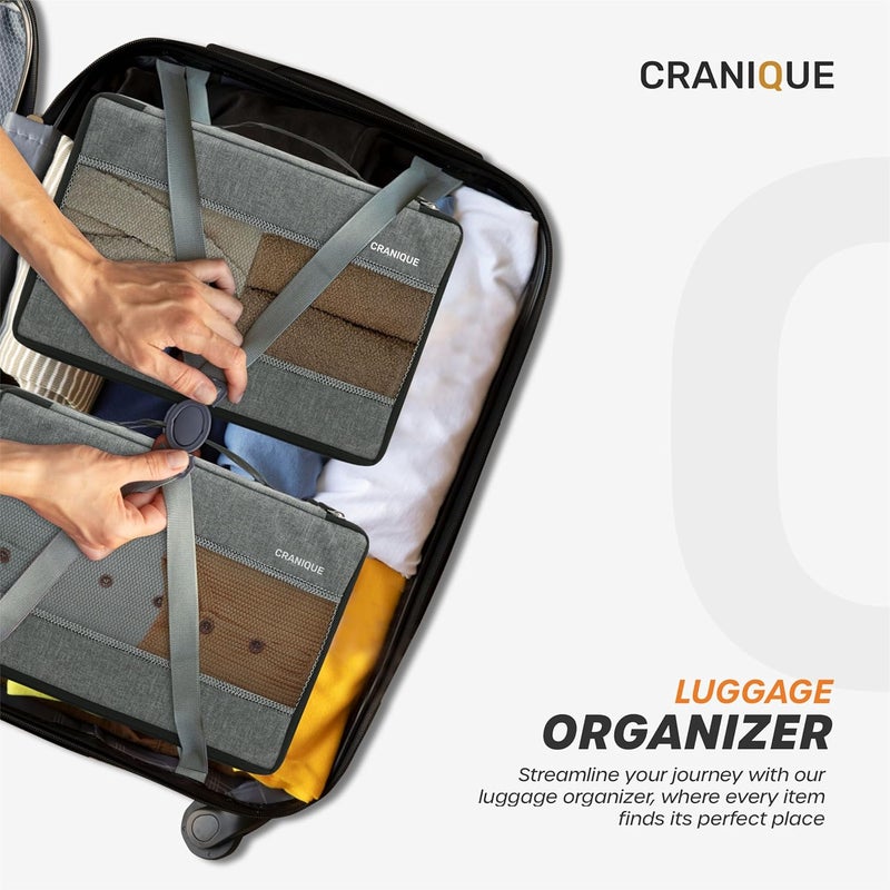 Cranique Packing Cubes for Travel Organizer, Storage Bag, Packing Bag for Clothes, Essential Pouch, Travel Organizer for Men & Women Pack of 5 (Cube1-Grey-Pack5) - Image 5