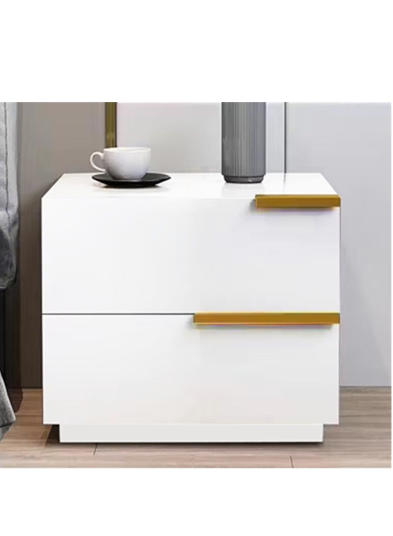 Generic Modern Bedside Table Small Wooden Table with 2 Drawers and Spacious Countertop for Bed Side Sofa End Simple Nightstand Bedside Cabinet Storage for Bedroom Living Room (White)  - Image 1