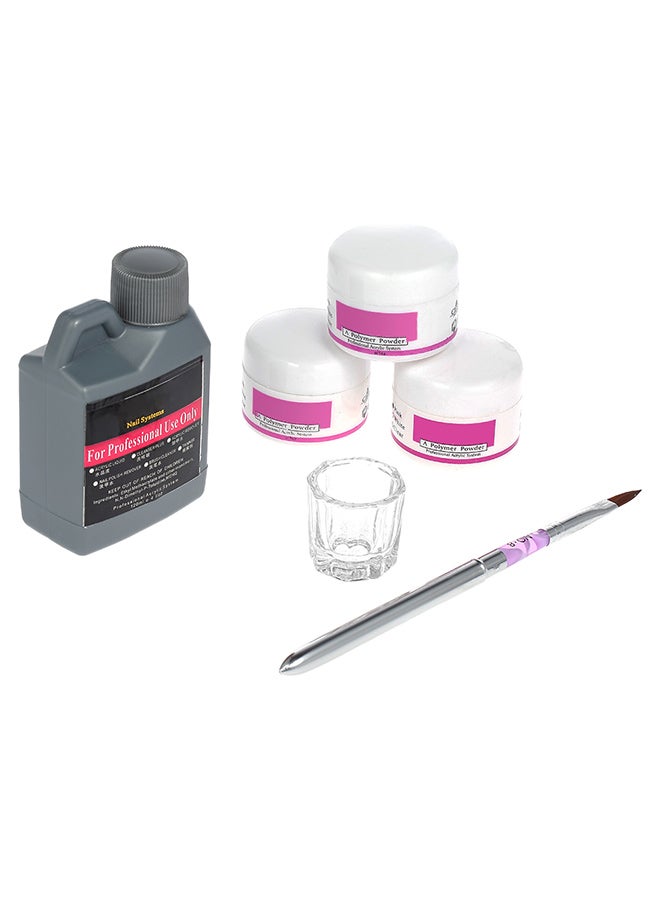 6-Piece Professional Nail Art Tool Kit Clear/Grey - Image 1