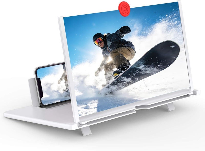 Cinema Screen Magnifier - HD Mobile Accessory That Turns Your Phone Into a Mini Cinema in Seconds for Enjoyable Viewing of Movies, Matches and Gaming Sessions (White) - Image 1