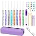 Hobekoee Inline Crochet Hooks Set8PCS Plastic Crochet Hooks Long Crochet Hook Set with CaseColorful NonSlip Crochet Needles for Crocheting YarnSize 25mm6mm - Image 2