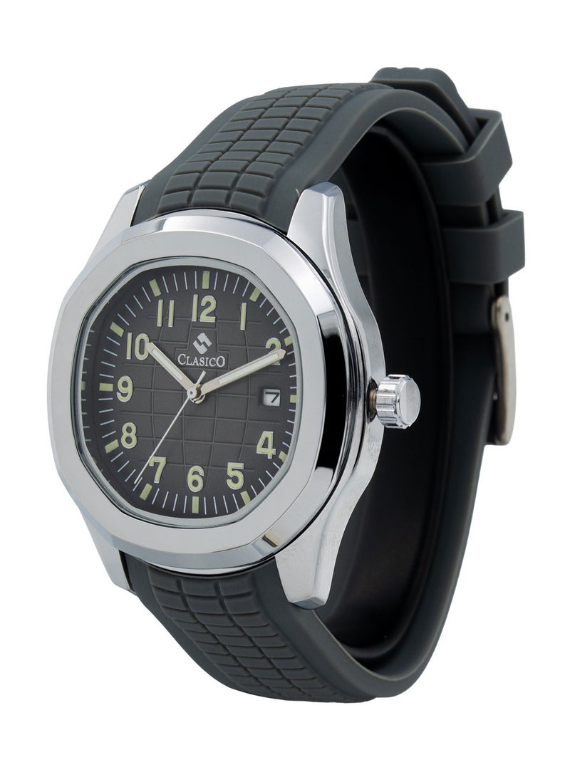 Clasico 🔥 Aquatic Men's Analog Watch - Black Dial with Date 🕒 Sporty Rubber Strap ⌚ Stylish Everyday Timepiece - Image 3