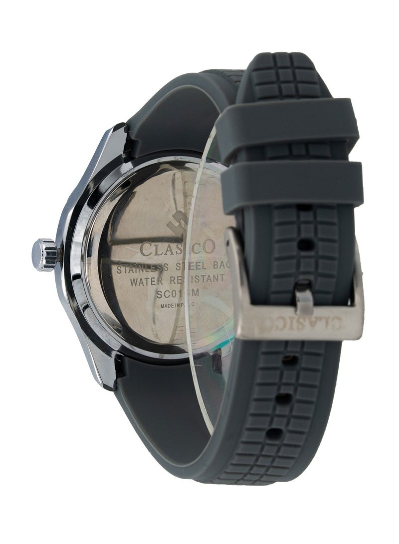 Clasico 🔥 Aquatic Men's Analog Watch - Black Dial with Date 🕒 Sporty Rubber Strap ⌚ Stylish Everyday Timepiece - Image 4