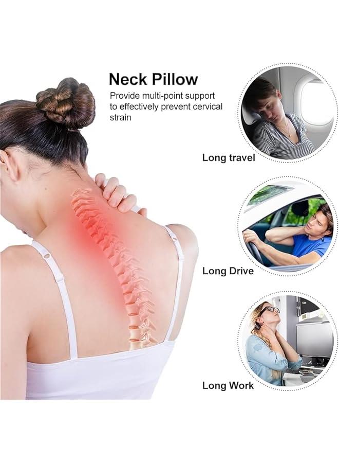 HOOKOR Travel Neck Pillow, Car Neck Pillow, Memory Foam Travel Pillow, Airplane Travel Pillow with 3D Contoured Eye Masks, Earplugs and Storage Bag. (Blue) - Image 5