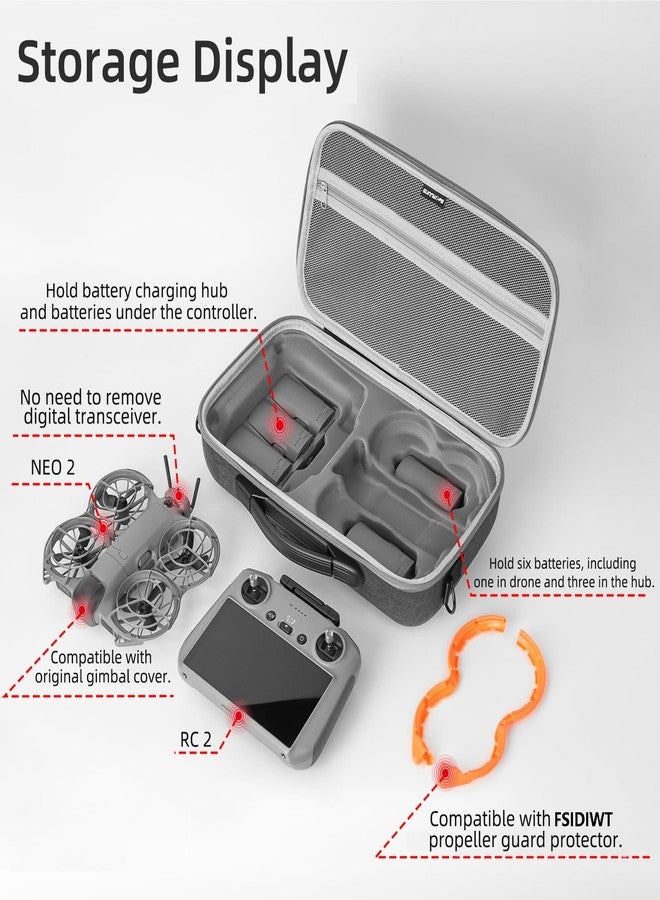 FSIDIWT Carrying Case for DJI Neo 2 Accessories, Portable Travel Shoulder Bag for DJI Neo 2 Fly More Combo, Compatible with RC 2 Remote Controller and 6 Intelligent Flight Batteries - Image 3