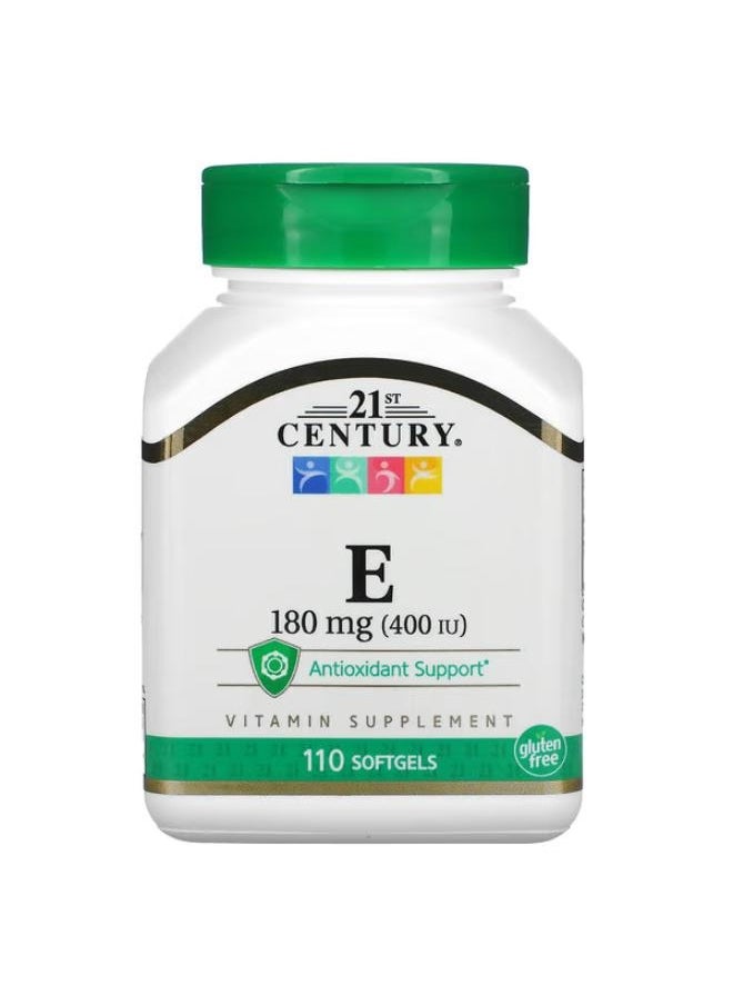 21st CENTURY - Vitamin E, 180 mg (400 IU), 110 Softgels - Image 1