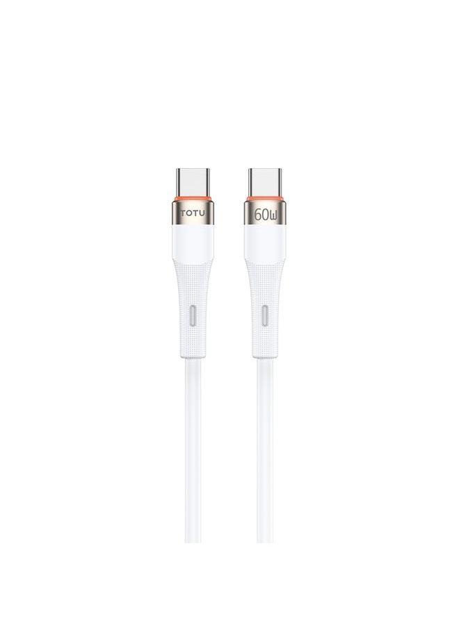 Totu TOTU CB-2 Series USB-C / Type-C to USB-C / Type-C Aluminum Alloy Skin Feel Data Cable, Length:1m(White)  - Image 1