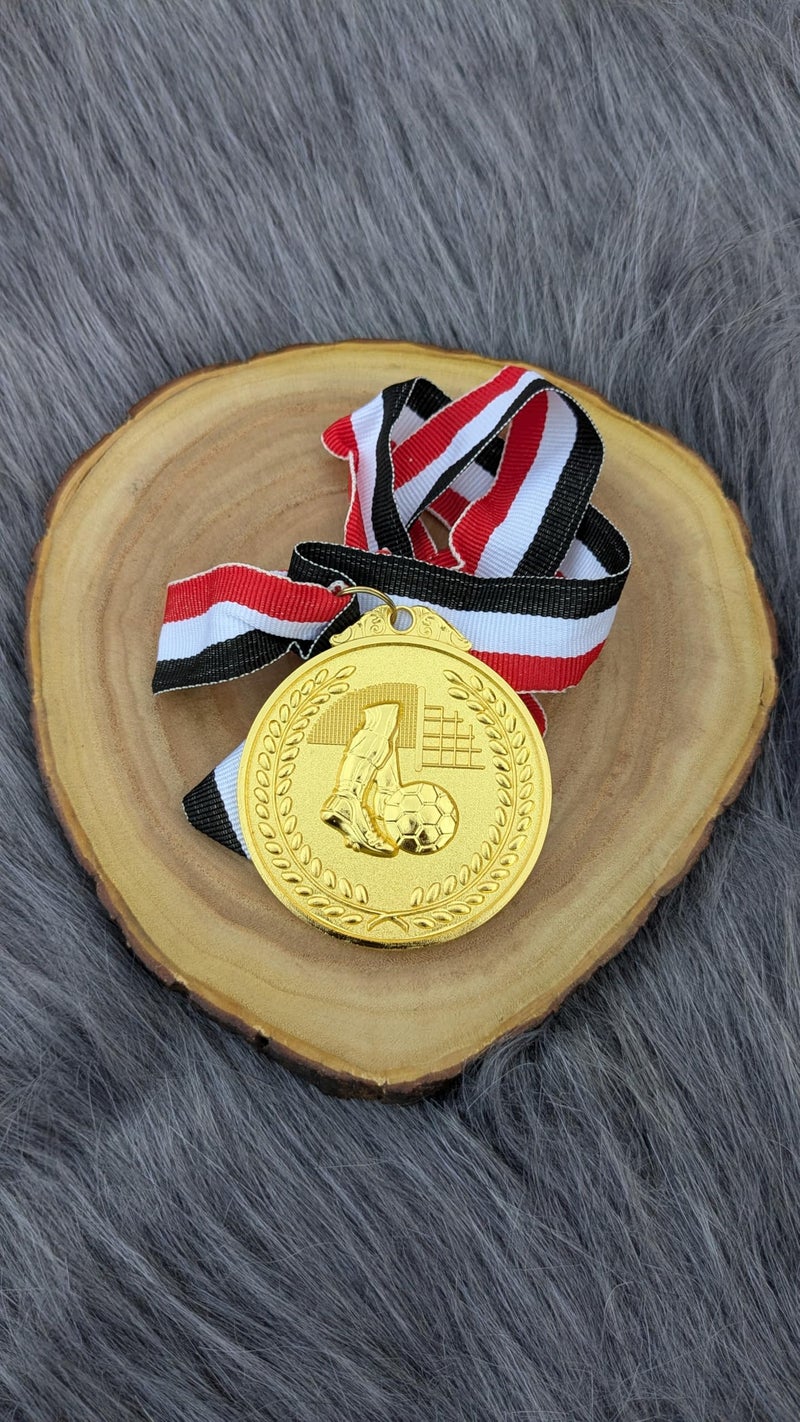 Metal Sports Medal Football Medal for Sports Performance Big Size 7cm with Ribbon Multi Shape - Image 4