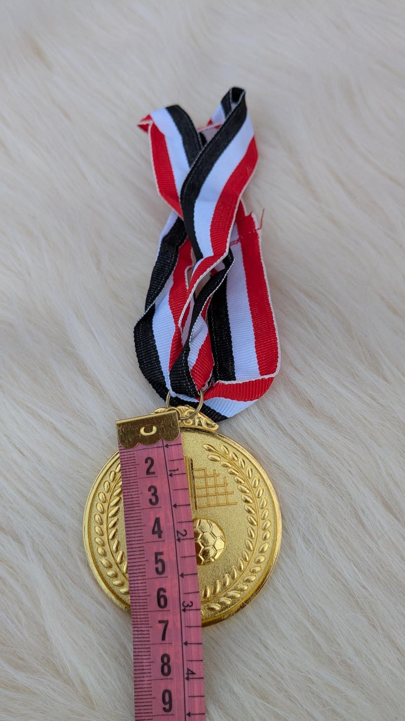 Metal Sports Medal Football Medal for Sports Performance Big Size 7cm with Ribbon Multi Shape - Image 3