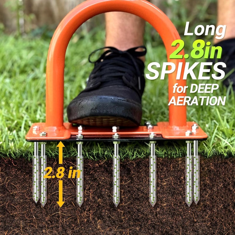 CKLT 39-Inch Lawn Aerator Spike Tool, Manual Garden Soil Aeration Equipment - Image 2