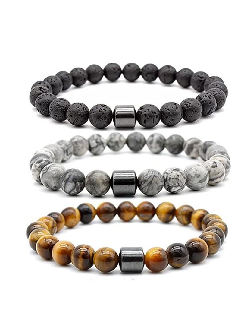 Magnetic Hematite Map Stone Bracelets Natural Stones Beads Bracelets - Image 2