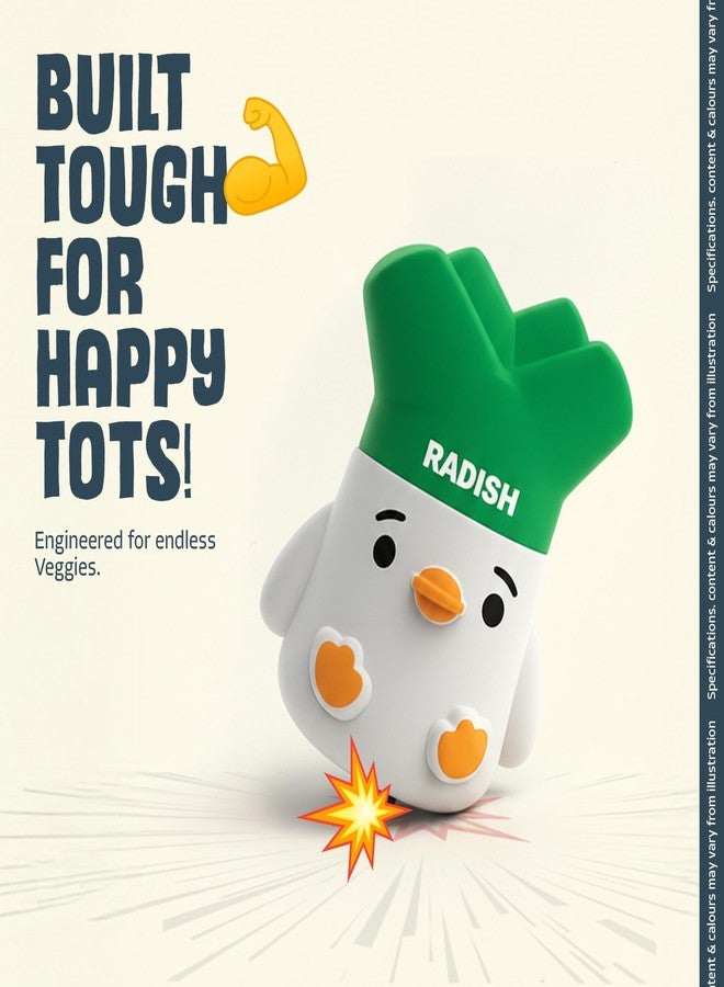 innovitoy مجموعة ألعاب Innovitoy Press & Go Veggie Runner للأطفال، قطعتان، بتصميمات ملونة للفجل والأناناس، سيارات ألعاب تعمل بالضغط والانطلاق، أفضل هدية للأطفال من عمر 3 سنوات فما فوق - Image 4