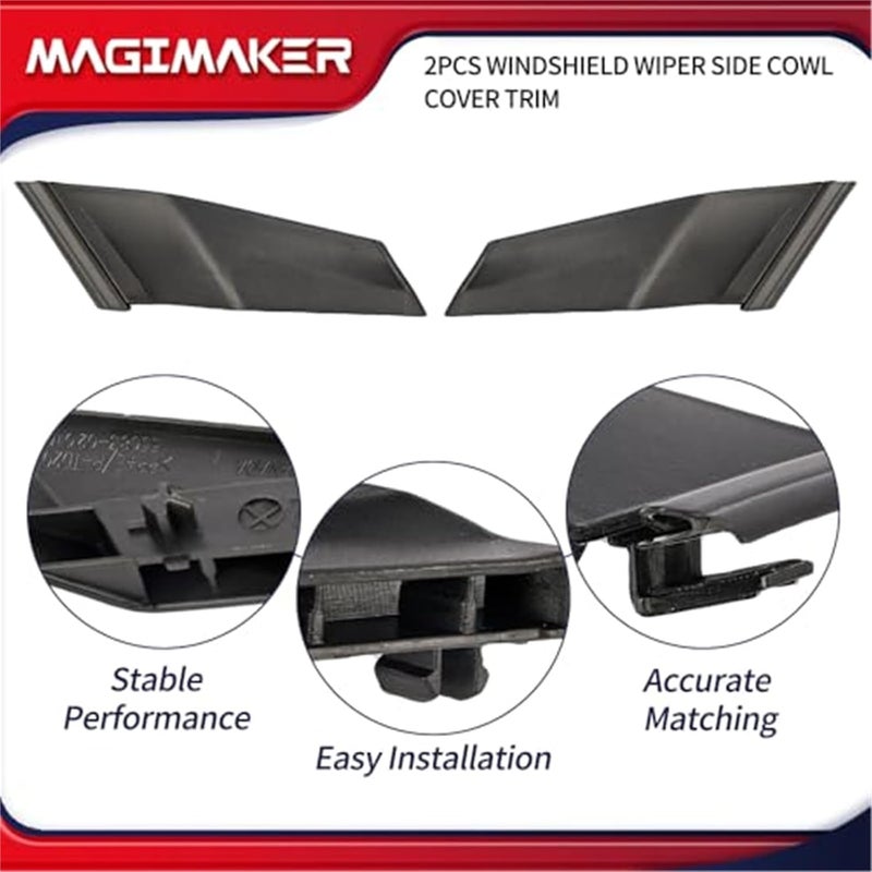 Wivplex Windshield Wiper Side Cowl Cover Trim for Toyota Corolla - Image 5