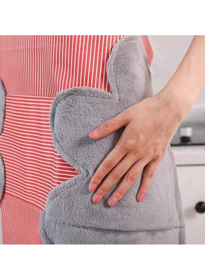 ماركة غير محددة مريلة بياقة وجيوب قابلة للتعديل مع مناشف يد قطيفة مرجانية على الوجهين وتصميم متين ومقاوم للماء - متعدد الألوان  - Image 4