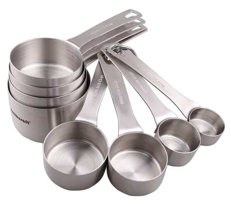 Smithcraft Measuring Cup Set of 8 Stainless Steel Measuring Cups18/8(304) Steel Material Heavy Duty 8 Measuring Cups and 1 Ring Set of 9 - Image 3