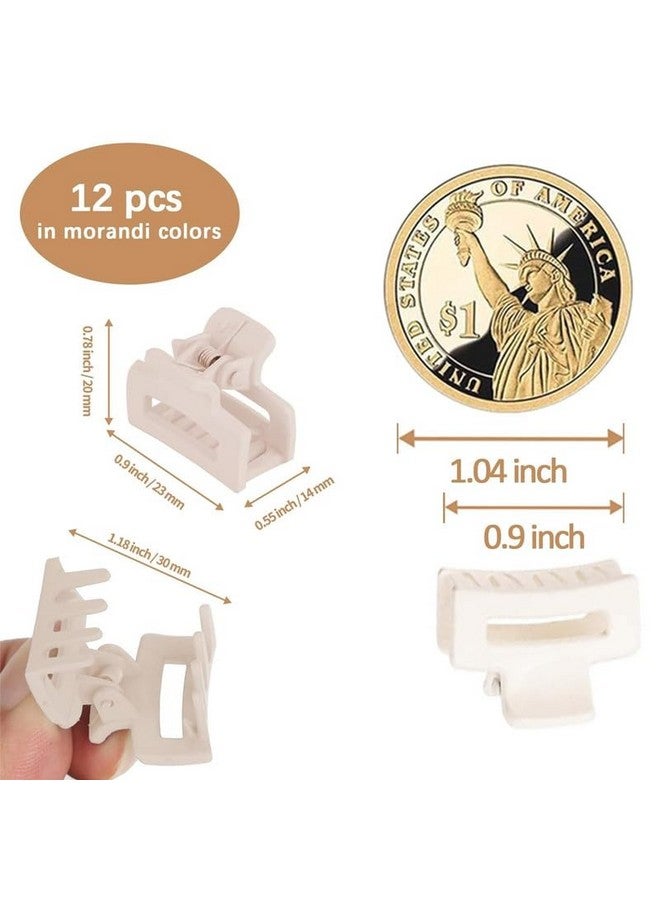FAMEZA 12 PCS PREMIUM Small Hair Claw Clips for Women Girls,12 Pcs Mini Tiny Hair Claw Clips for Thin/Thick/Medium/Fine Hair,0.9 Inch Little Cute Hair Jaw Clips Clamps Matte Rectangle Nonslip - Image 3